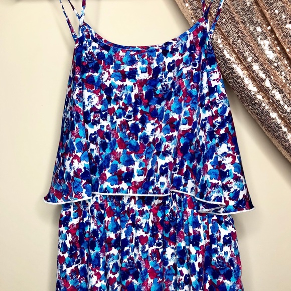 JESSICA SIMPSON Blue Watercolor Cutout Dress - Picture 10 of 10